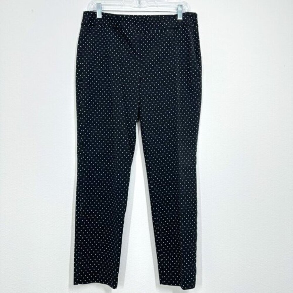 Talbots Size 10 Chantham Ankle Pant Black Polka Dot Pants Classic Career Summer
